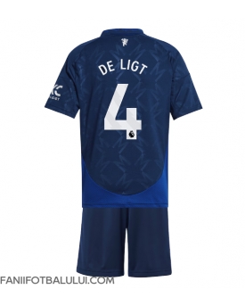 Manchester United Matthijs de Ligt #4 Echipament de Fotbal Replică 2024-25 Copii Deplasare (+ Șorturi)